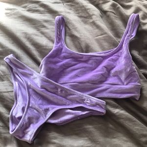 Purple velvet Elle triangl bikini